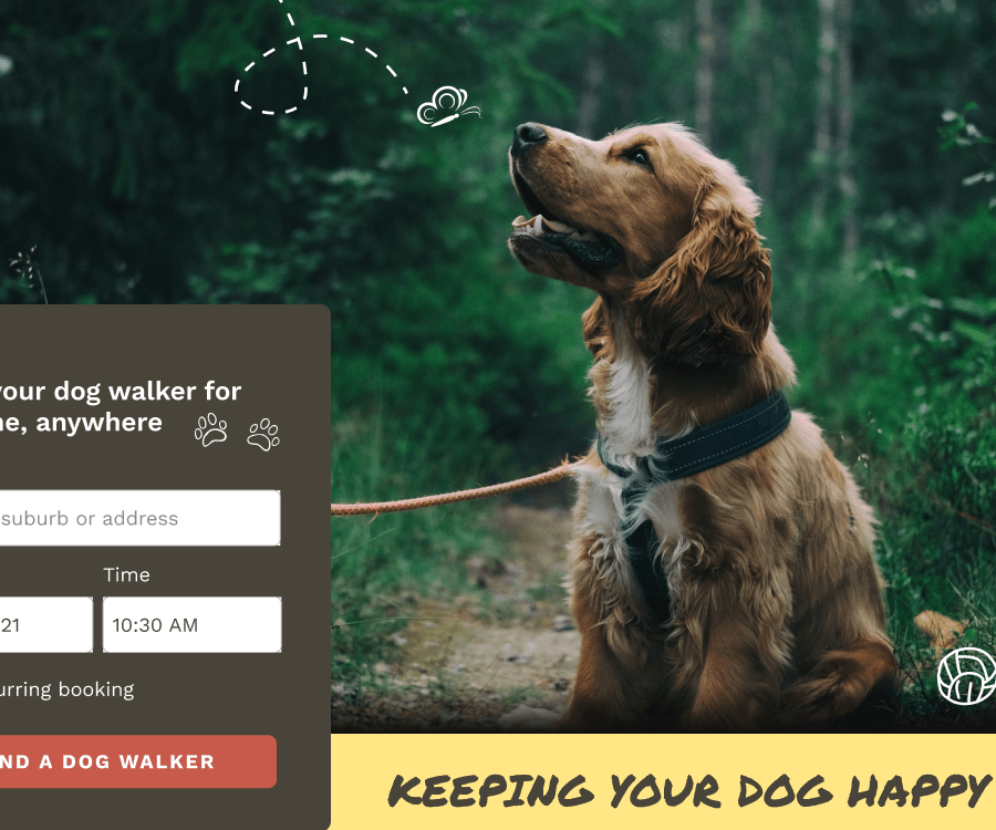 Dog Walking Mobile First website