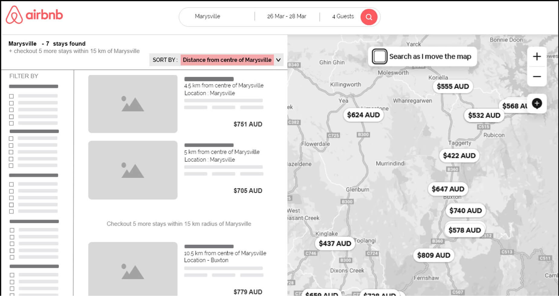 Airbnb Mid fidelity prototype